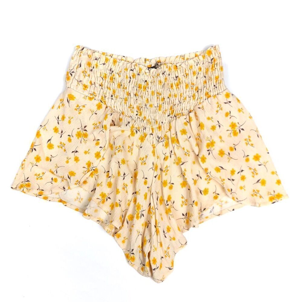 BLUE LIFE California Paradise Shorts Coquette Boho Daisy Yellow Ditsy Floral XS